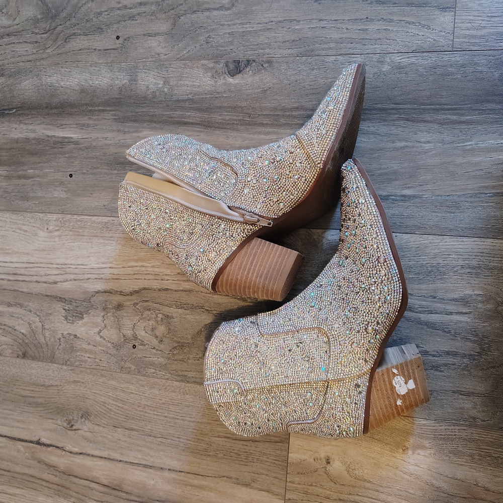 Women's Glittering Western Ankle Boots
